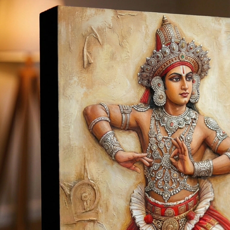 Majestic Kandyan Ves Dancer Canvas Print - Sri Lankan Heritage Art - DS102