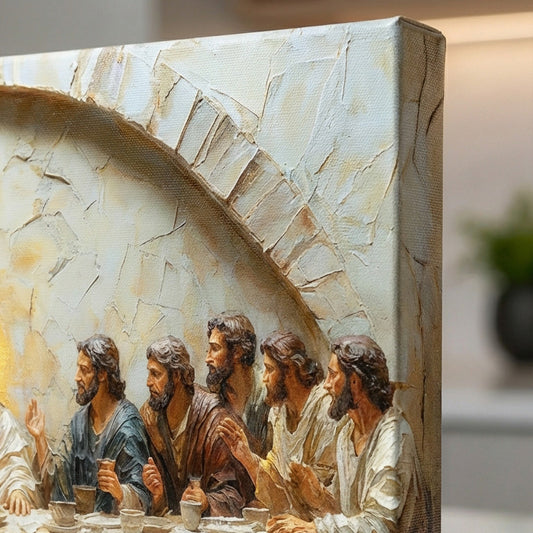 The Last Supper Classic Christian Canvas Print - Impasto Style Art - DS109