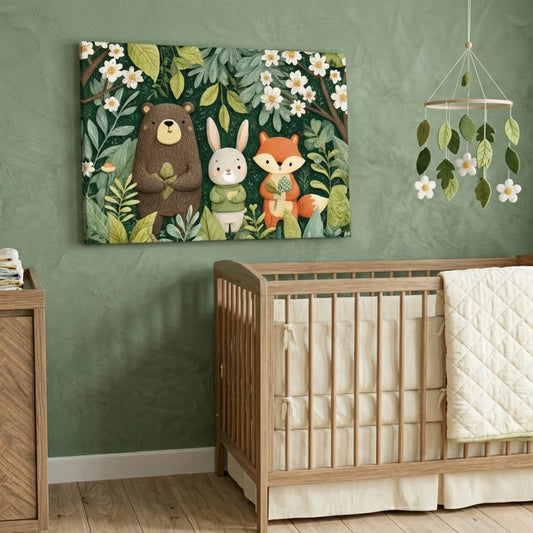 Woodland Forest Animals Nursery Canvas Print - DS132