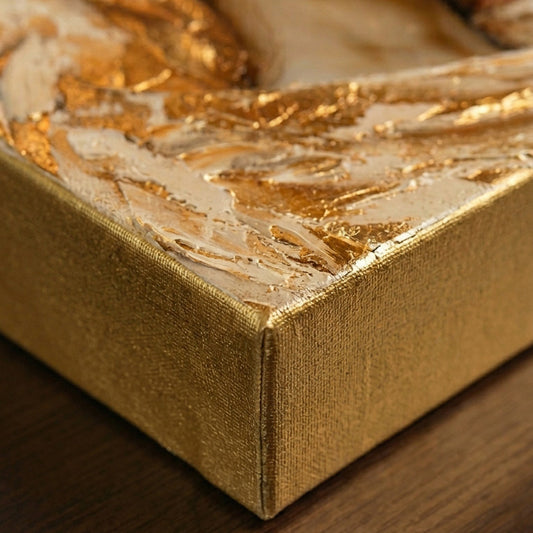 Modern Abstract Golden Woman Profile Canvas Wall Art - DS123