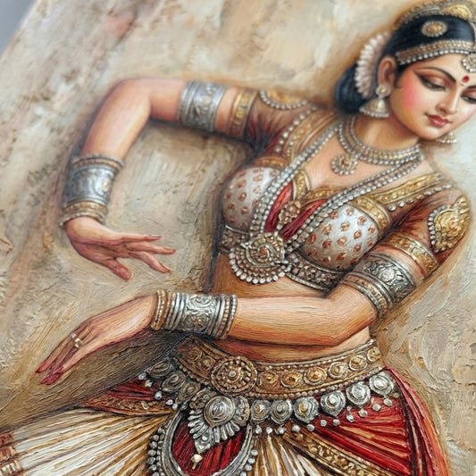 Graceful Traditional Sri Lankan Female Dancer Canvas Wall Art - DS101