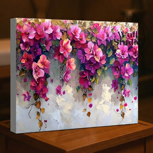 Vibrant Pink Bougainvillea Floral Canvas Wall Art - DS119