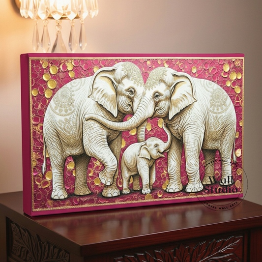 Majestic Mother and Baby Elephant Canvas Print - Wildlife Decor - DS120