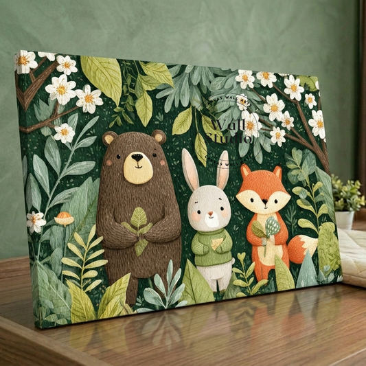 Woodland Forest Animals Nursery Canvas Print - DS132