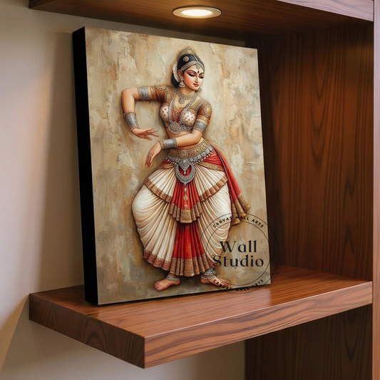Graceful Traditional Sri Lankan Female Dancer Canvas Wall Art - DS101