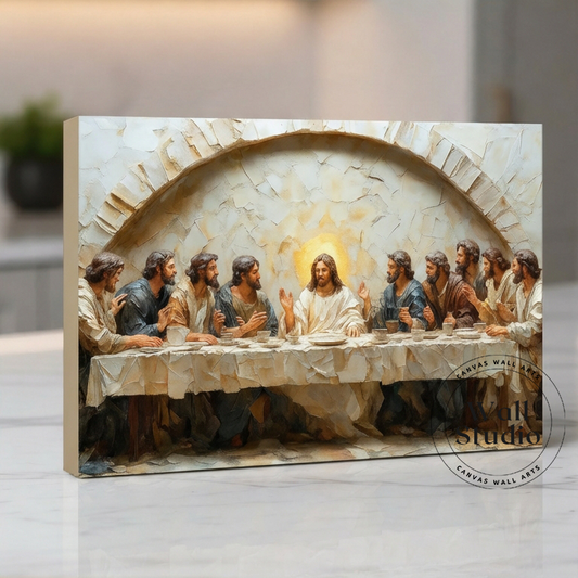 The Last Supper Classic Christian Canvas Print - Impasto Style Art - DS109