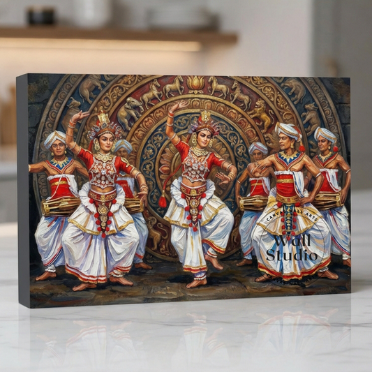 Traditional Sri Lankan Kandyan Dancers Canvas Wall Art - DS117