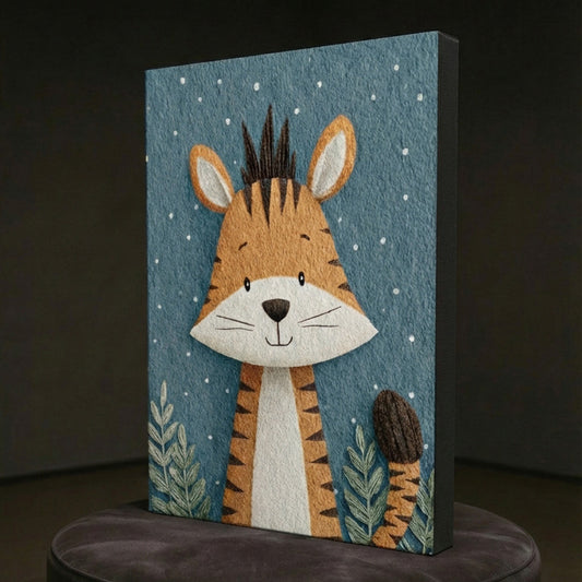 Adorable Cartoon Tiger Nursery Wall Art - Playroom Canvas Print - DS112